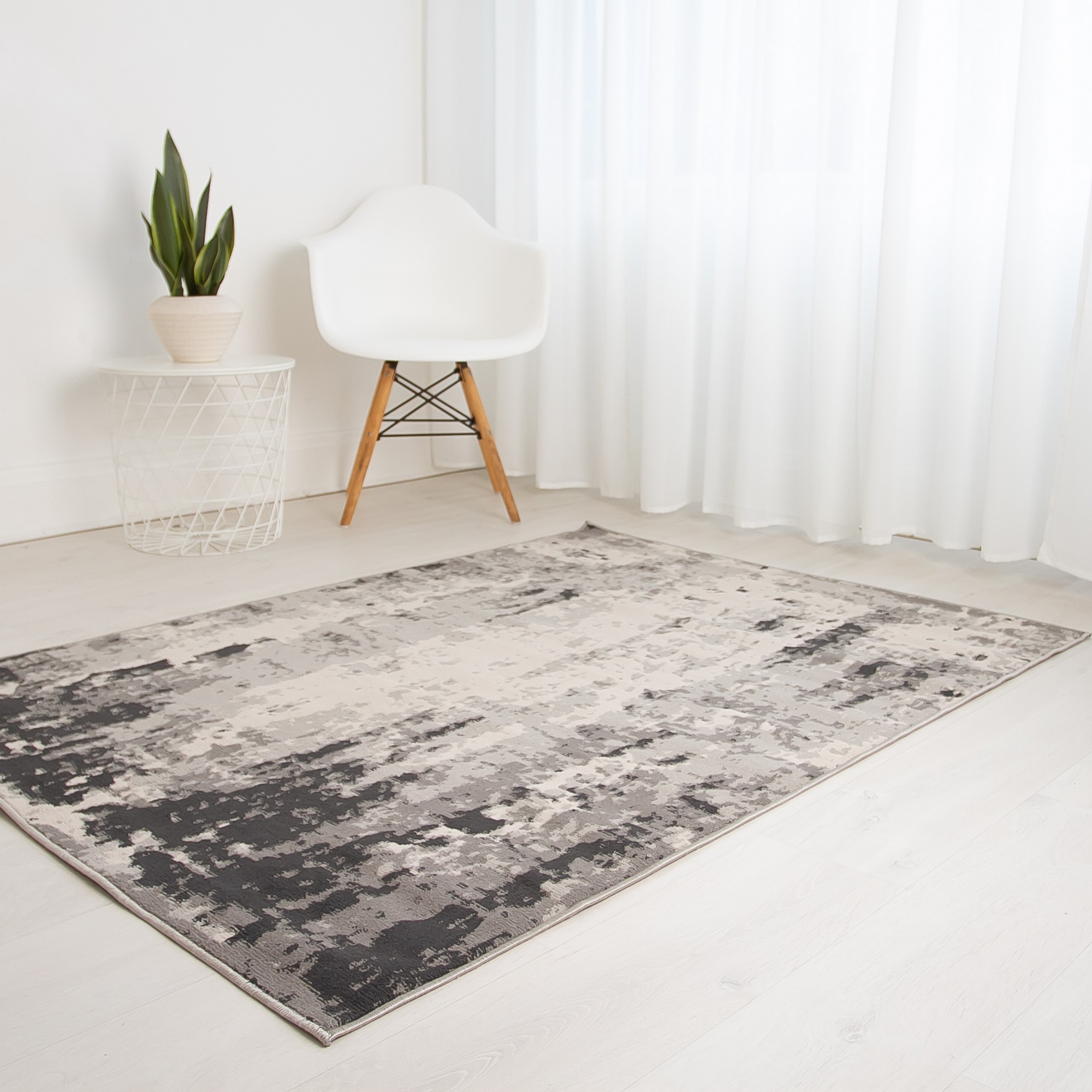 Balletto 10r4 Modern Abstract Rugs In Grey Anthra